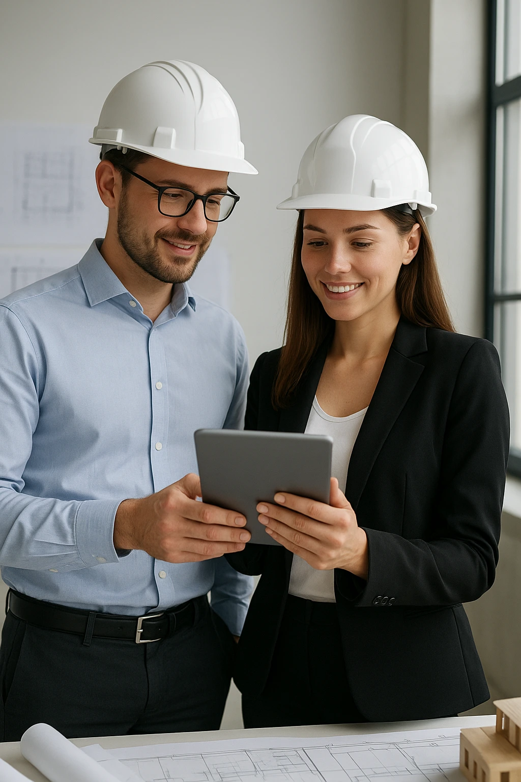 Engenheiro e Arquiteta usando o sistema Architec